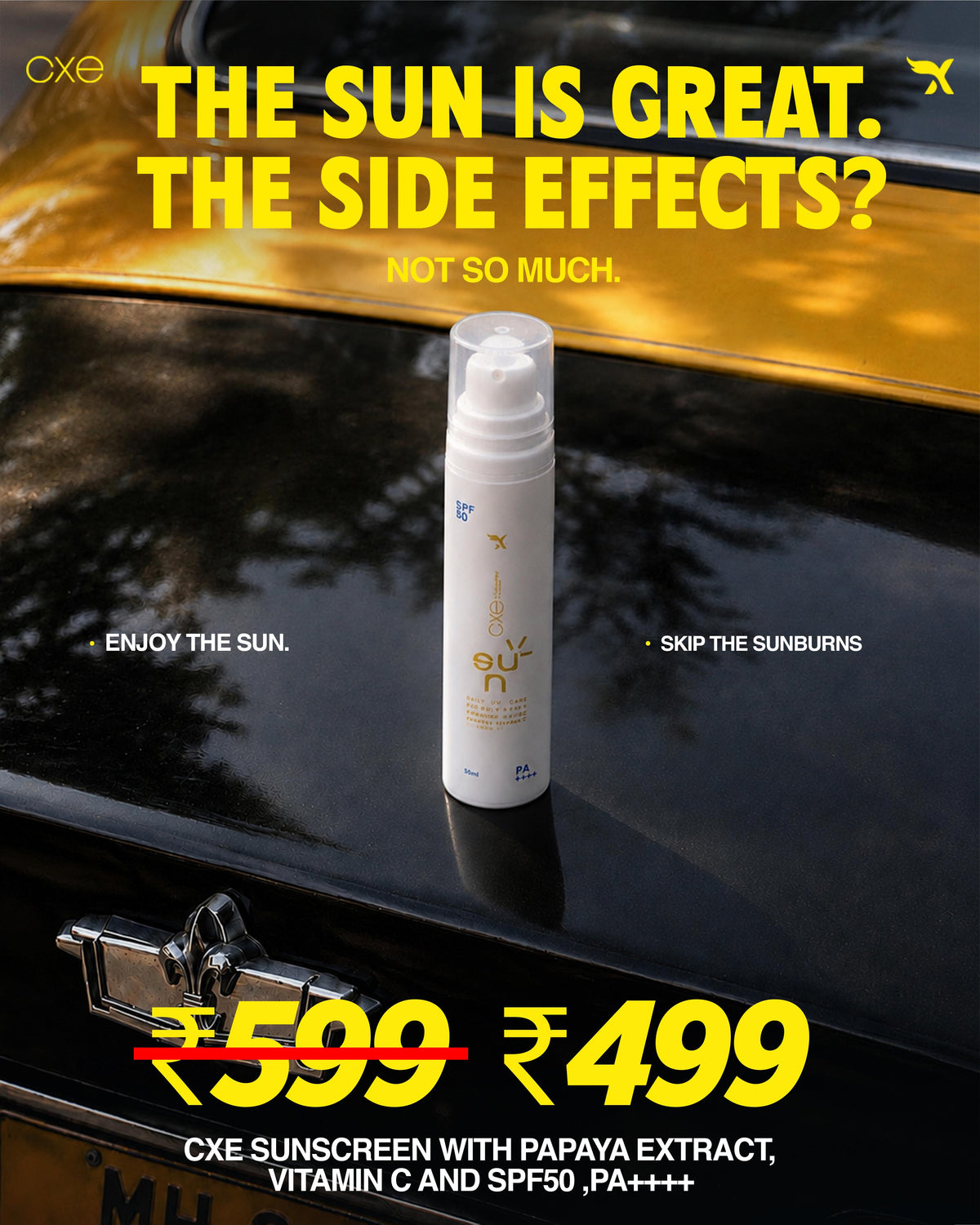CXE Sunscreen SPF50 | PA ++++ with Vitamin C and Papaya Extracts
